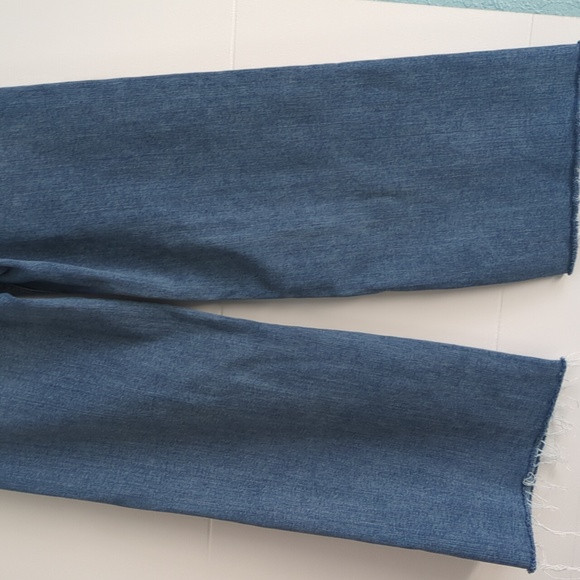 Zara High Waisted The Marine Straight Classic Blue Wide-Leg Jeans Sz 4 - Picture 7 of 8